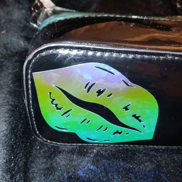 Women's blue green rainbow iridescent and black handbag one of a kind! - Picture 2 of 5